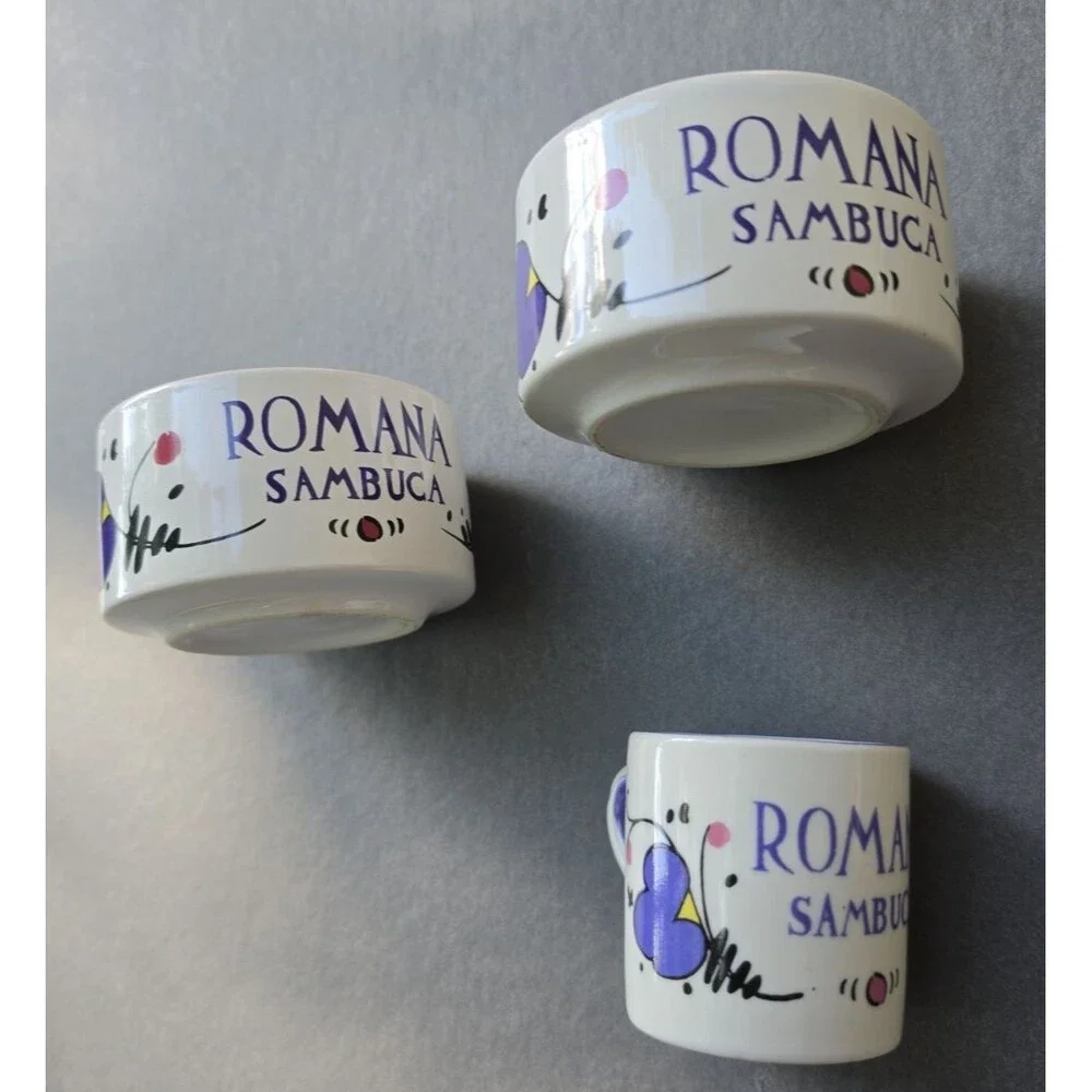 Set of 3 Romana Sambuca Coffee Espresso Cup Italy Cups
